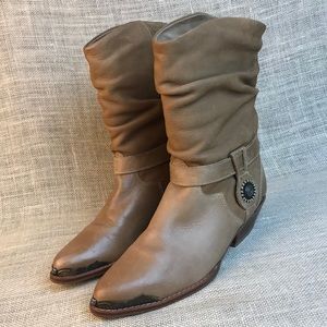 Cowboy Boots Circle S Suede Leather Size 6M